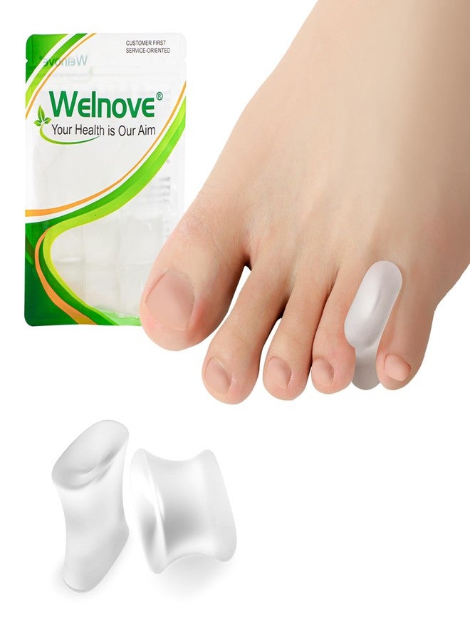 Welnove Upgraded Gel Toe Separators – 8-Pack Aloe Vera Extract Infused Silicone Pinky Toe Spacers for Straightening Overlapping Toes, Calluses – Bunion Corrector for Men and Women (Small, Clear) - Image 1